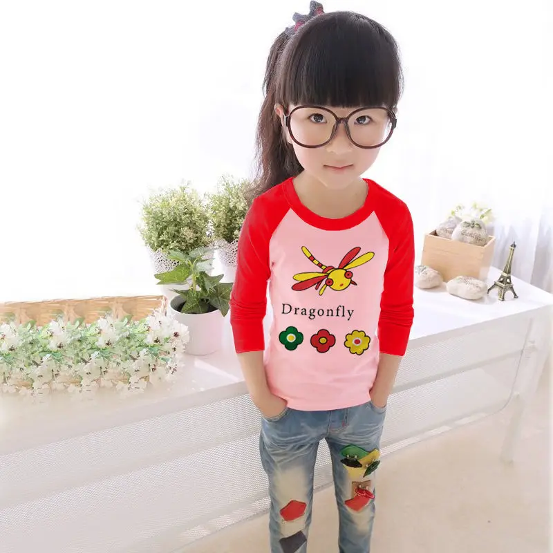 Kids Clothing Autumn Style Long Sleeved T-shirt Cotton Bottomed Shirt Brothers Sisters All Round Neck Hanbanchao