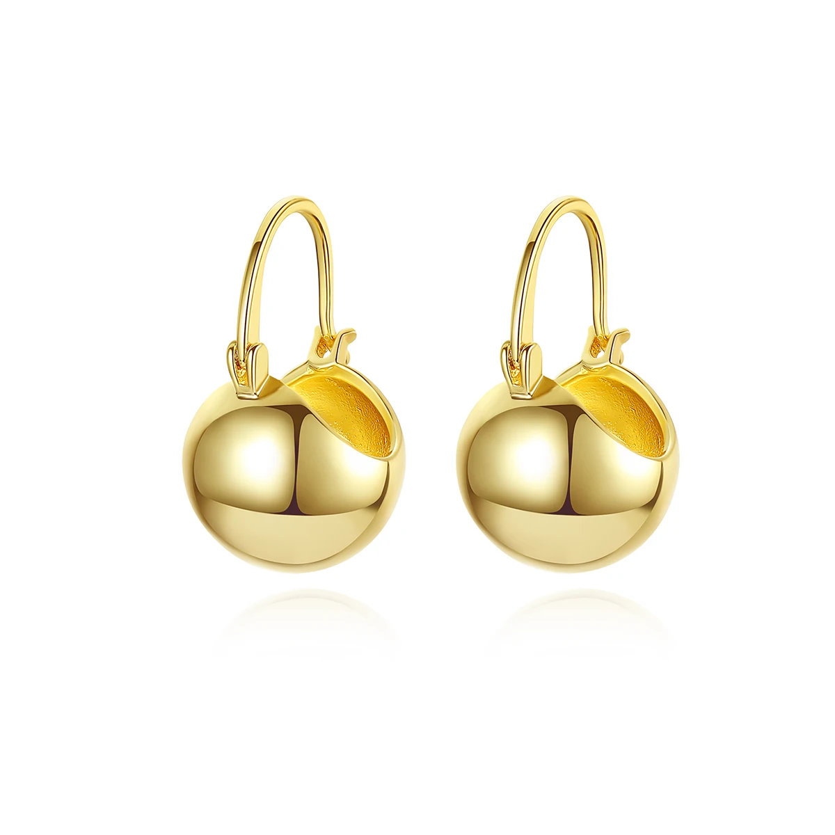 LUOTEEMI Wedding Fashion Jewelry Elegant Simple Design Copper Alloy Ball Hoop Earrings
