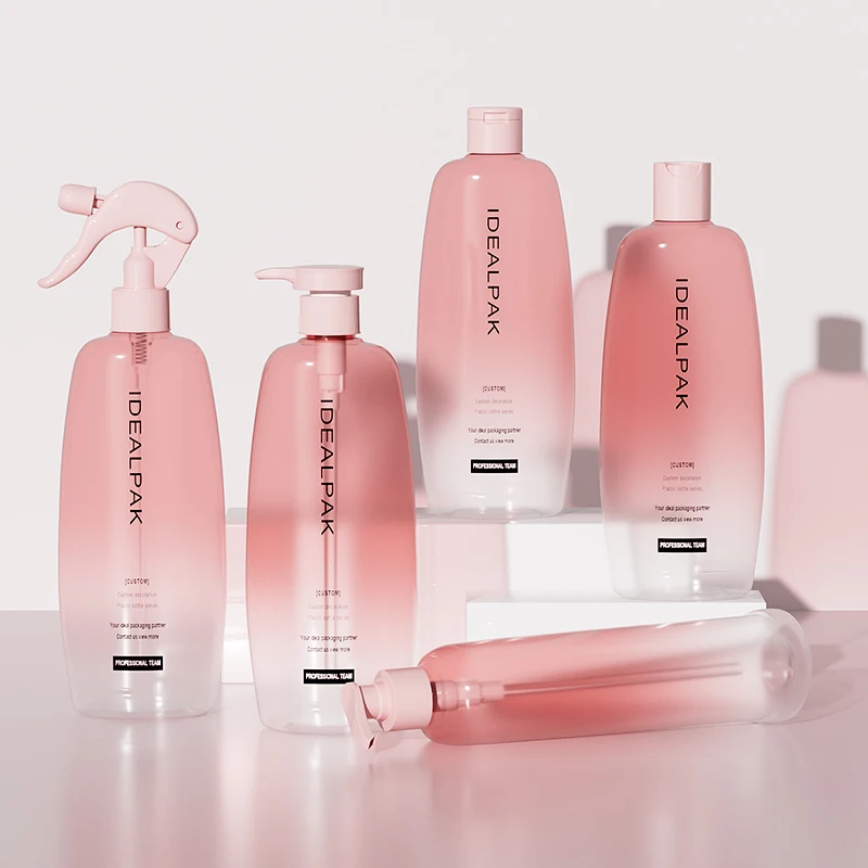 Deluxe Matte 600ml PET Plastic Shampoo Bottle Empty Skin Care Lotion Packaging Pump Bottle