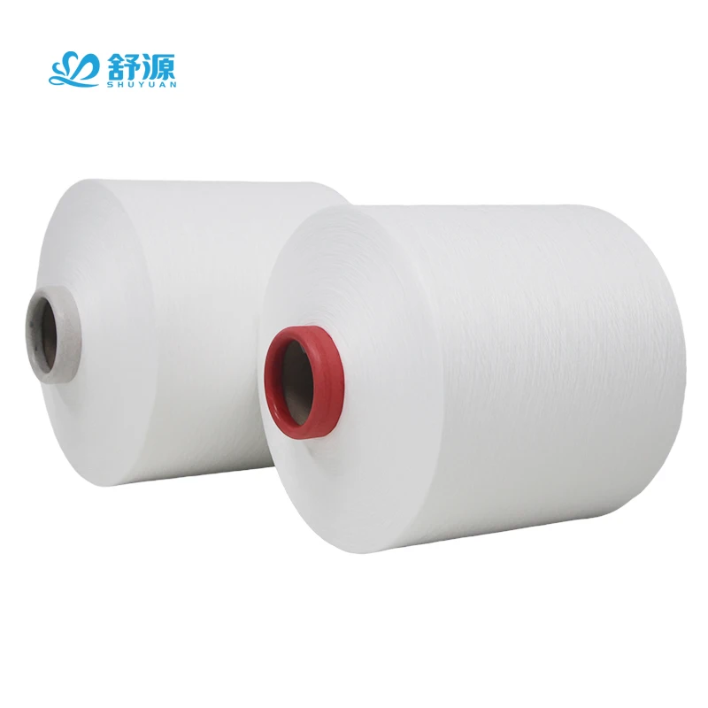 GRS Recycled Polyester DTY 75D  Raw White Yarn 75D/72F SIM HIM Polyester Textured Yarn For Warping