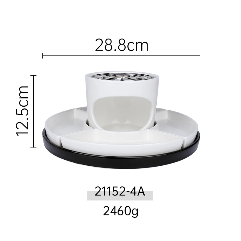 Custom Indoor Crackers Chocolate Marshmallows Ceramic Smores Maker with 4 Compartment