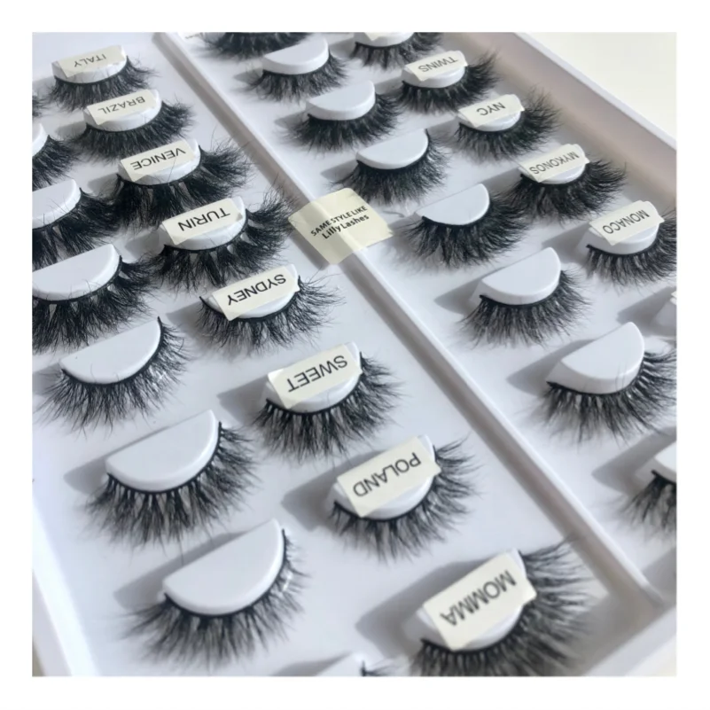 
Mykonos mink lashes 18 mm 10mm mink lahes private label 3d mink lashes with logo in lot 