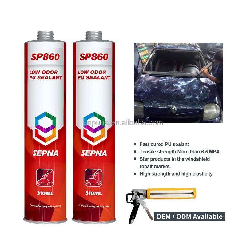 SP860 single package fast curing pu windshield urethane bonding sealant adhesive for truck glass windscreen repair installing