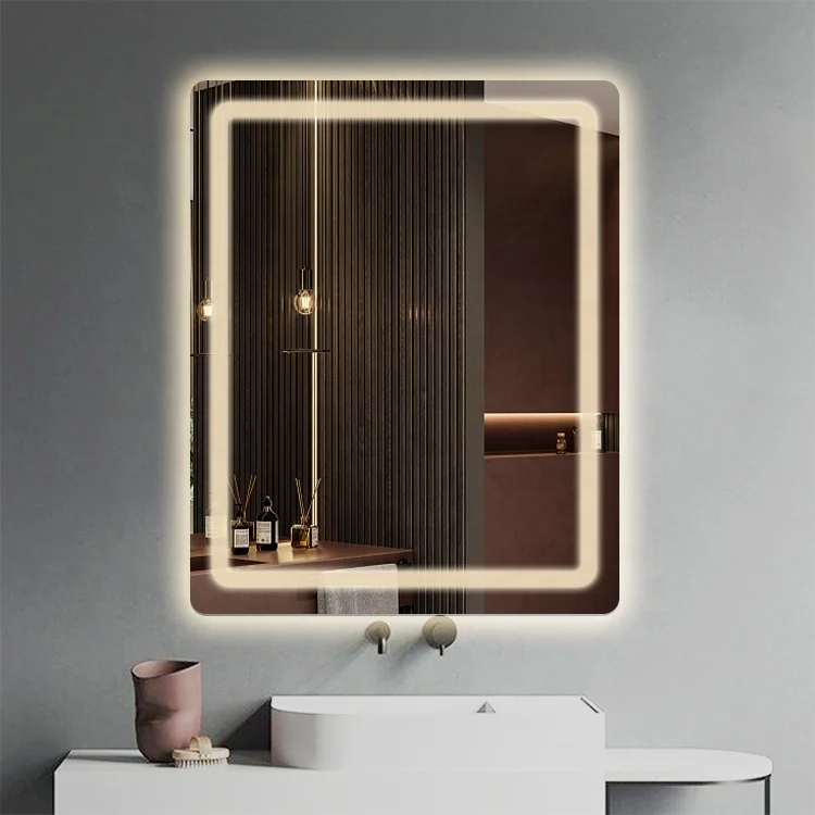 Hotel Design ip44 Waterproof Multifunctional Led Light Smart Bathroom Led Lighted Vanity Mirror Anti Fog LED Bathroom Mirror