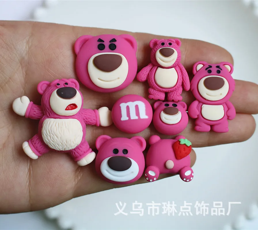 diy resin jewelry patch strawberry bear mobile phone shell refrigerator sticker storage box keychain pendant material