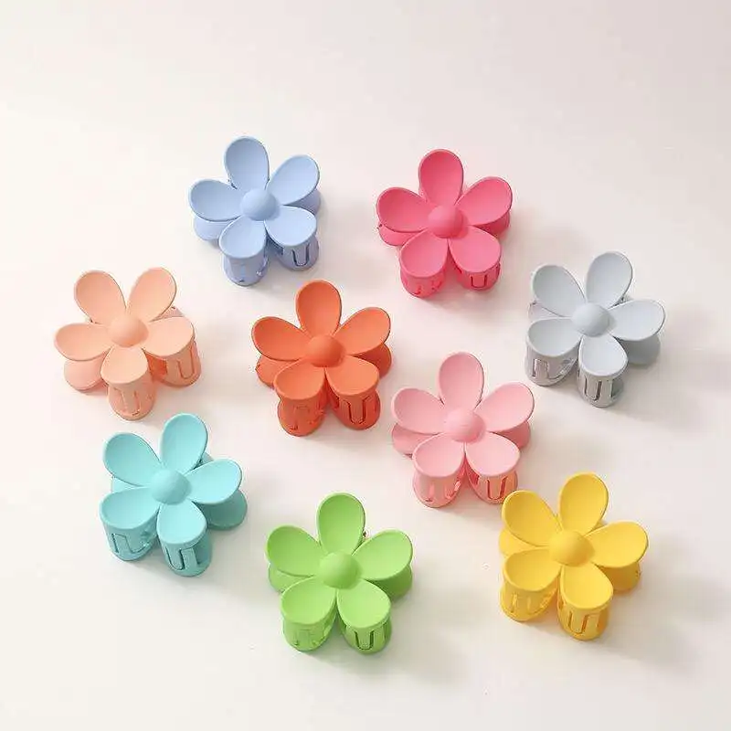 Wholesale Cute Acetate Custom Flower Hair Accessories Colorful High Quality Flower Hair Clips Metal Backings