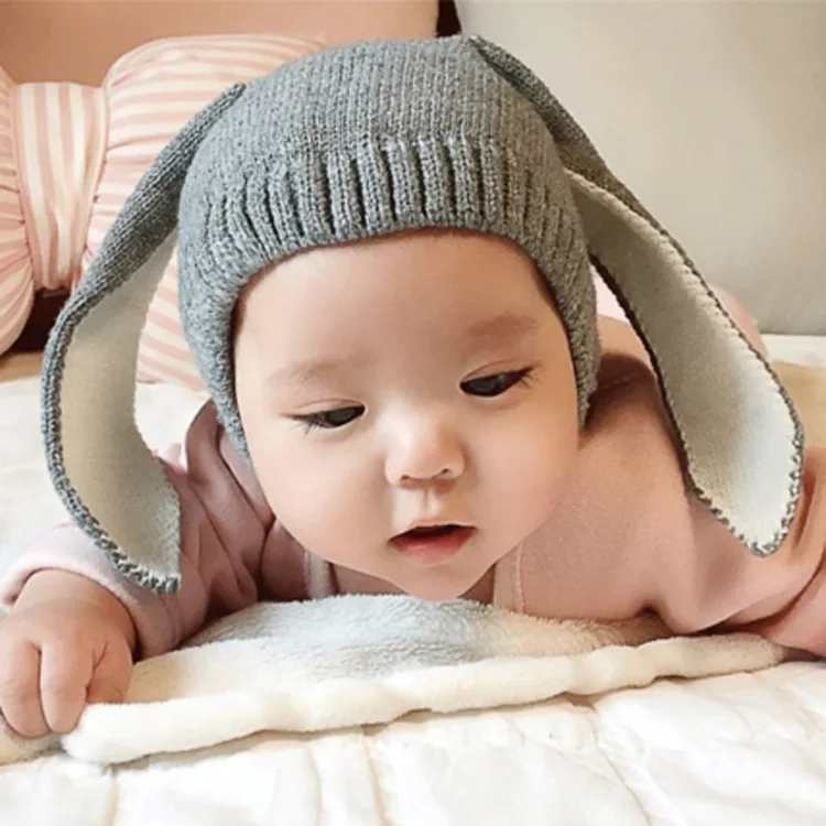 2022 baby Girls Hat Accessories cute Baby knitted rabbit ear Kids Toddler bunny ear knit baby hats
