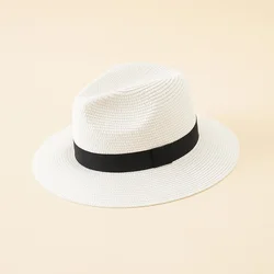 Solid color women men traveling summer straw visor hat custom beach hats