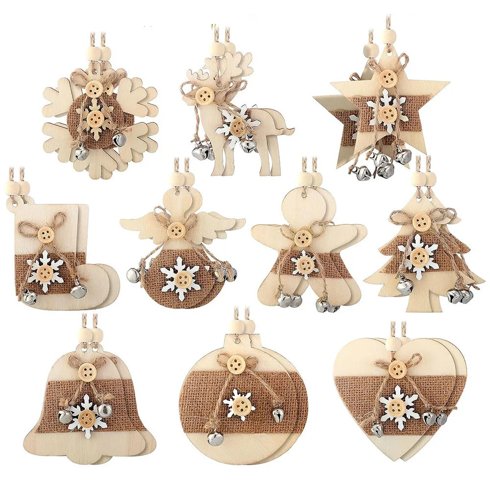 Christmas decorations laser cut wood Christmas ornament wooden Christmas tree ornament Eco-friendly