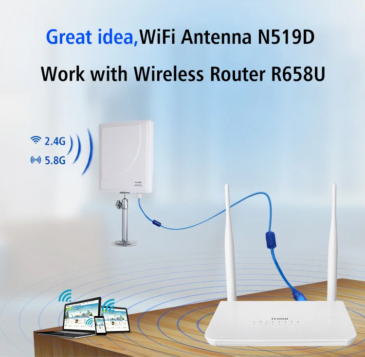 TUOSHI 802.11n 150mbps 2.4ghz wifi USB WiFi Adapter 36dbi outdoor antenna Ralink 3070 Wireless Network for