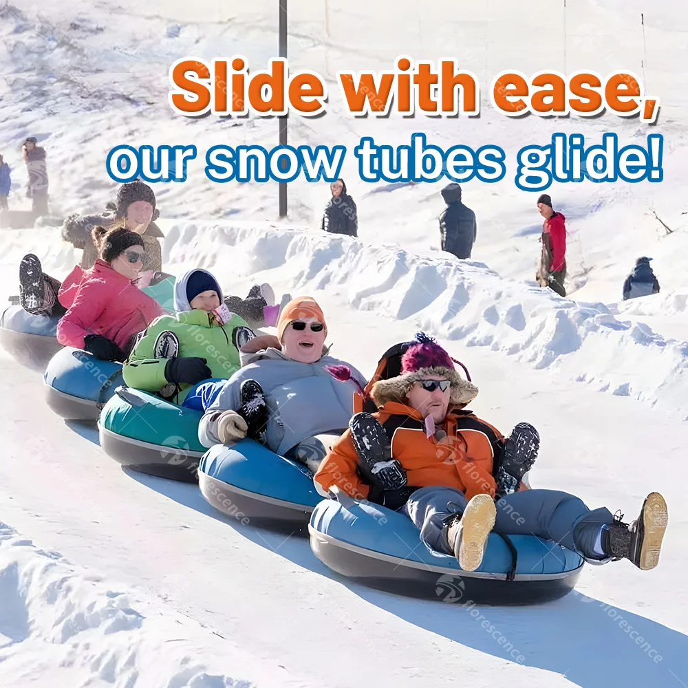 Winter Sport Hard Bottom rubber tire towable Grass Sand Sled Ecos Inflatable Ski Cold resistant Adult Snow Tube With Nylon Cover
