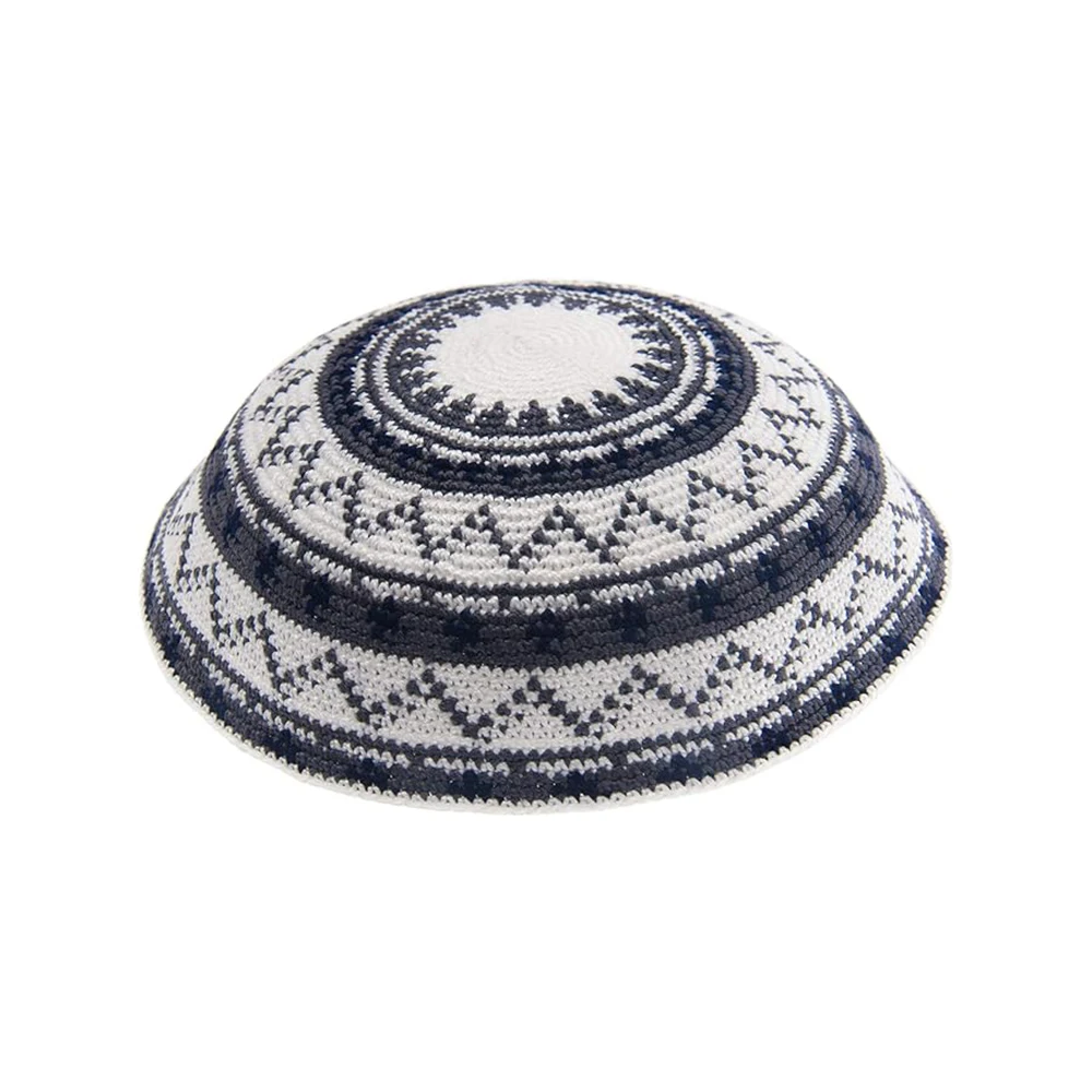 Hand Made Cotton Hand Knitted Kippah Hat Designed in Israel Yamaka Jewish Hats for Men Yarmulke Hat