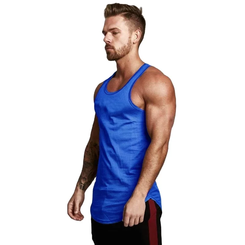 Sidiou Group Bodybuilding Tank Tops Men Mesh Sport Tank Top Fitness Sleeveless Tops Tee Slim Fit Muscle Vest