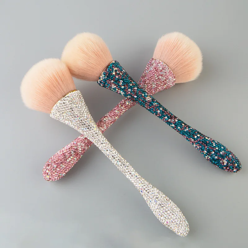 Handmade Luxury Glitter Cosmetic Tools Kit Crystal Diamond Foundation Makeup brush Set with Rhinestones
