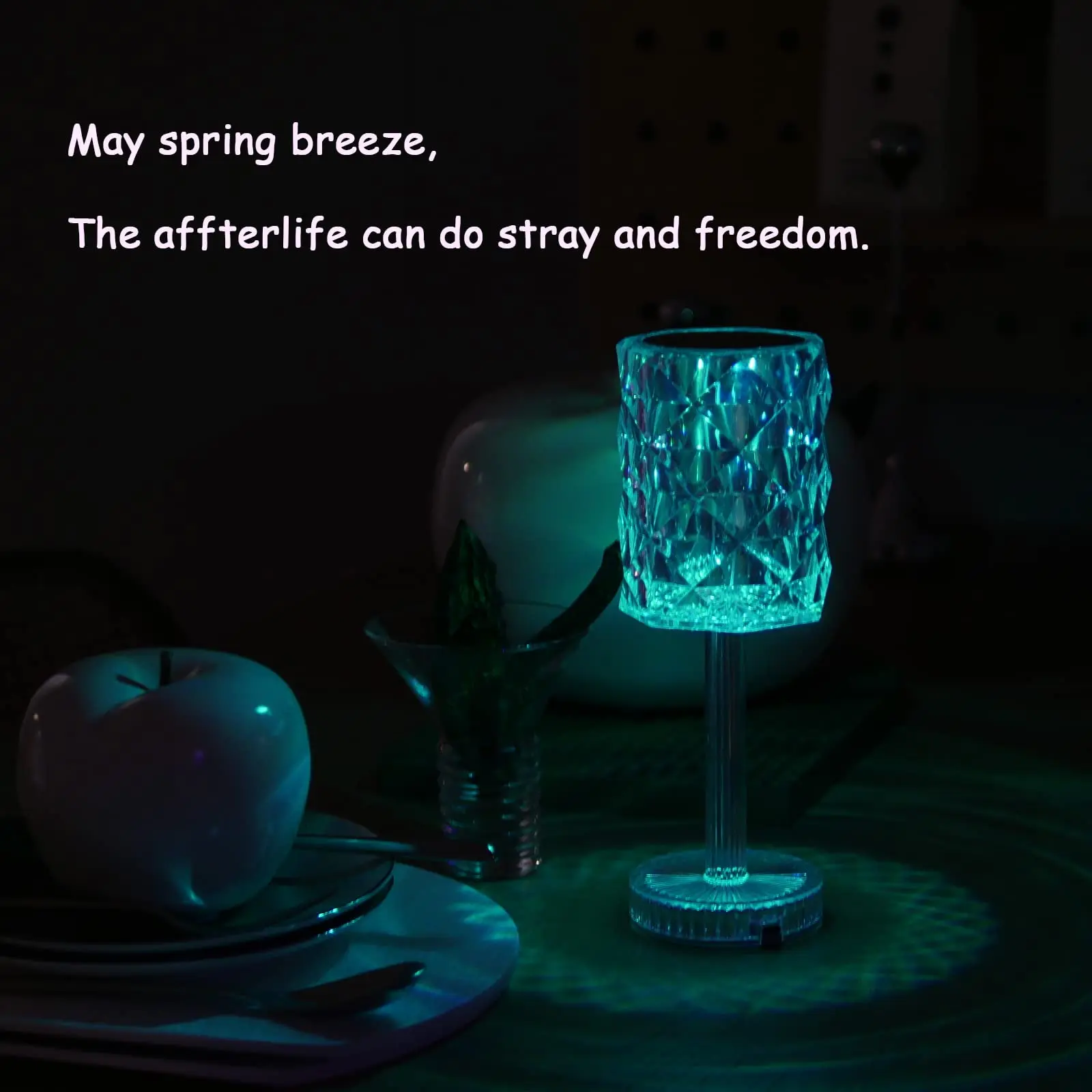 Living Room Housewarming Gift Romantic LED Rose Diam Touch Lamps Crystal Table Lamp RGB Color Changing Night Light