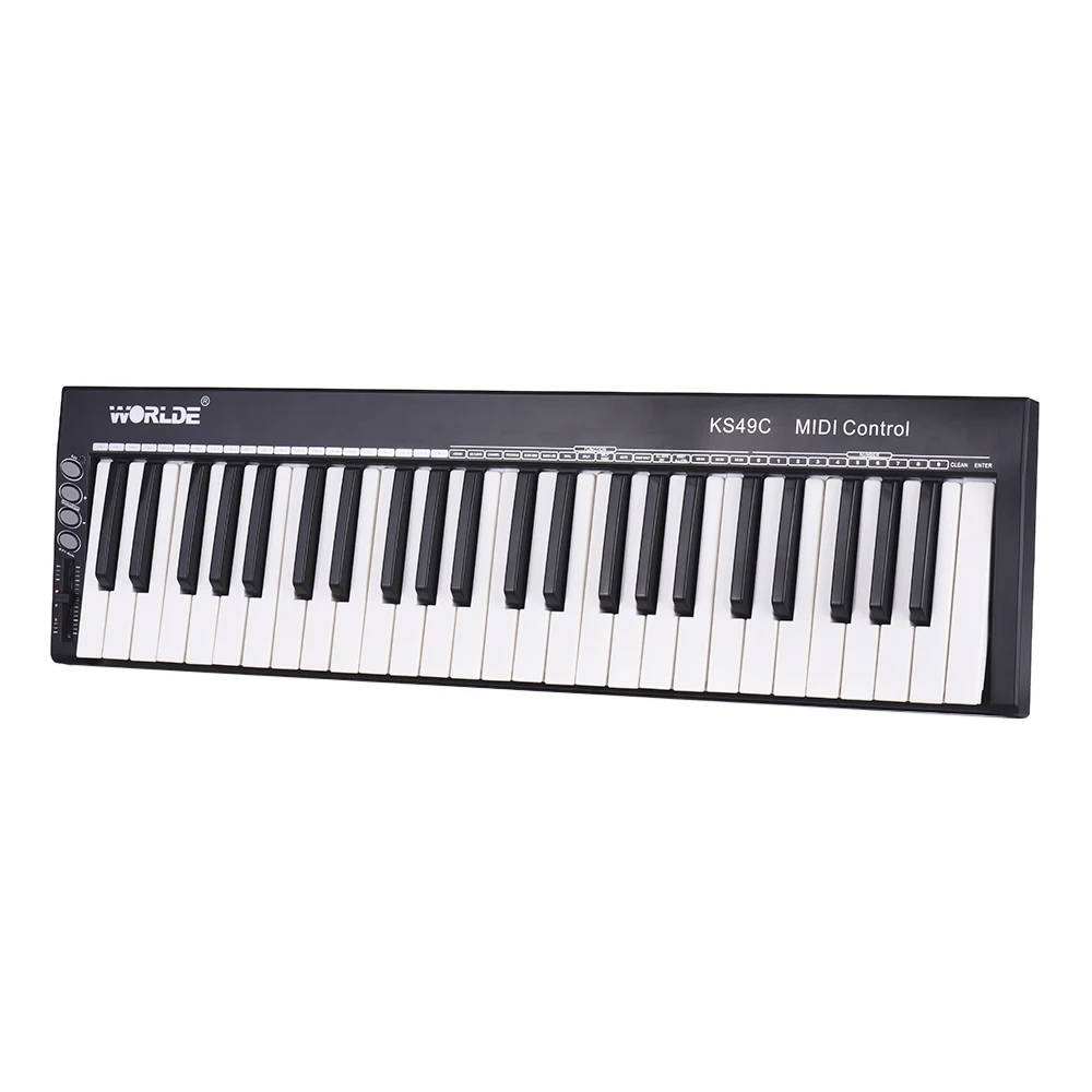 Портативная USB MIDI клавиатура 49 клавиш с гнездом для педали 6 35 (1600375823138)