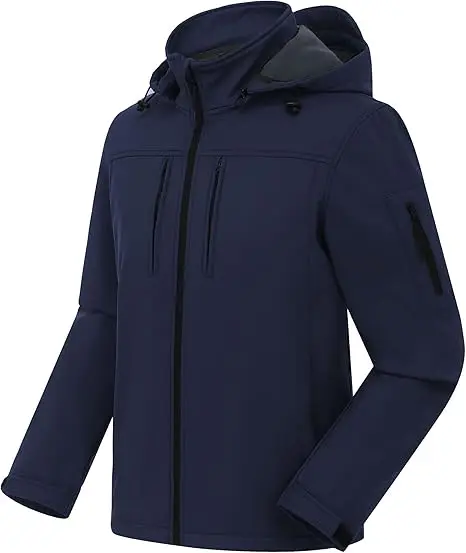 softshell jacket custom With Removable  Fleece Lined and Water Repellent Outdoor Reflective Coat mens jackets