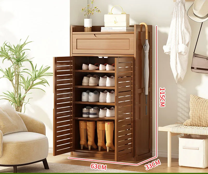 2024 Hot new indoor home entry shoe cabinet household large capacity shoe rack solid wood storage storage cabinet