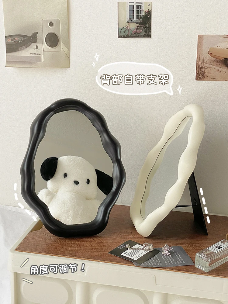 Makeup mirror cloud mirror desktop cream air ins student dormitory irregular dressing mirror