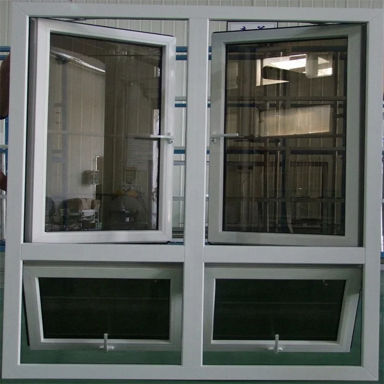 Minglei upvc profile windows double glazed tempered glass upvc double casement window