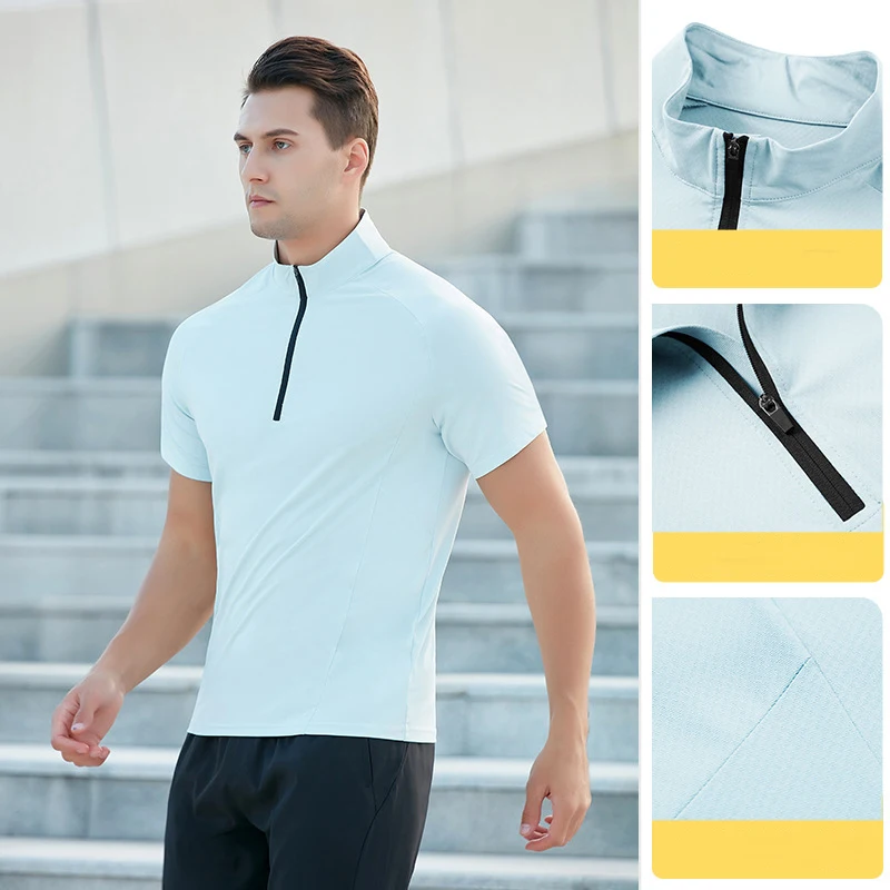 Custom Logo Gym Exercise Short Sleeve Tops Shirt Clothes Men Quick Dry Sport Breathable Running T-shirts