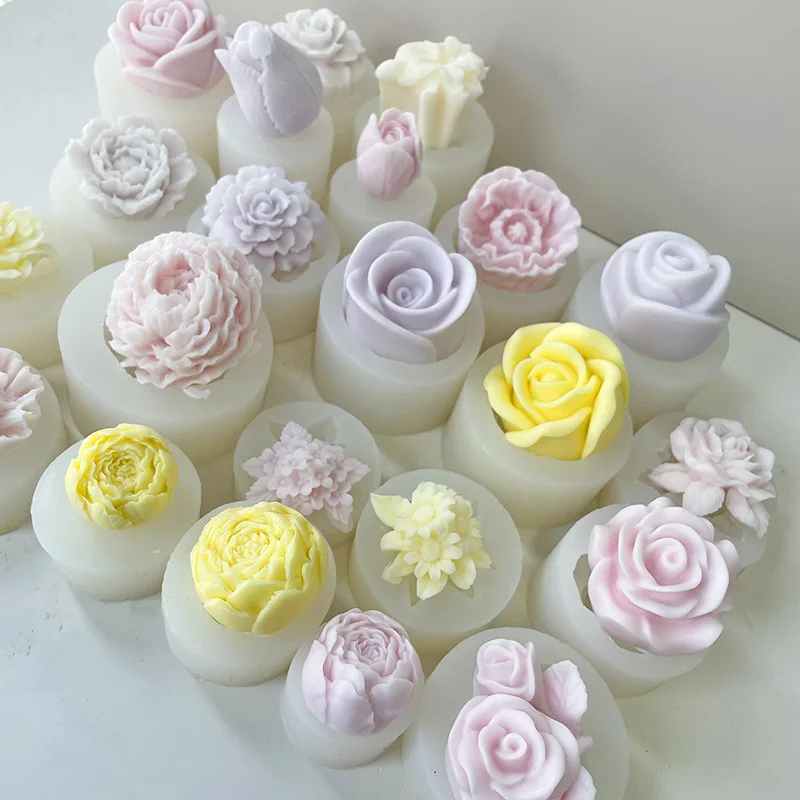 Quality Wholesale Flower Rose Scented Candle Silicone Mold DIY Epoxy Resin Mold For Handmade