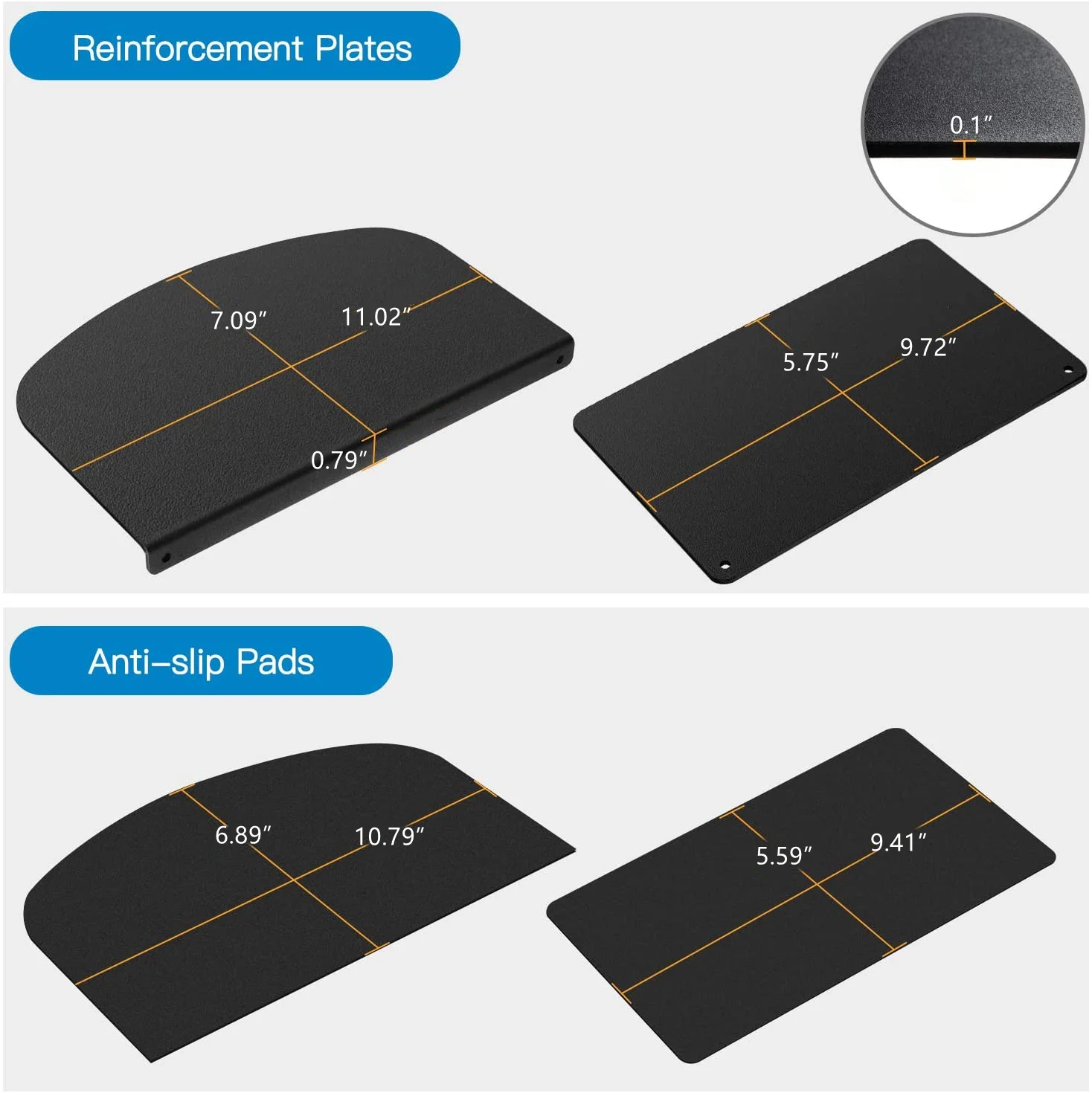 Monitor Mount Reinforcement Plate for Thin, Glass and Other Fragile Tabletop,Steel Bracket Plate Fits Monitor Stand C-Clamp