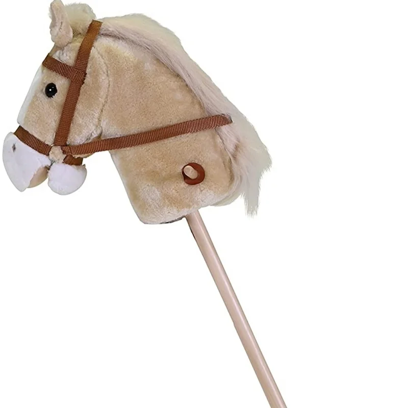 Hot sale factory direct supply plush horse with wooden stick plush hobby horse