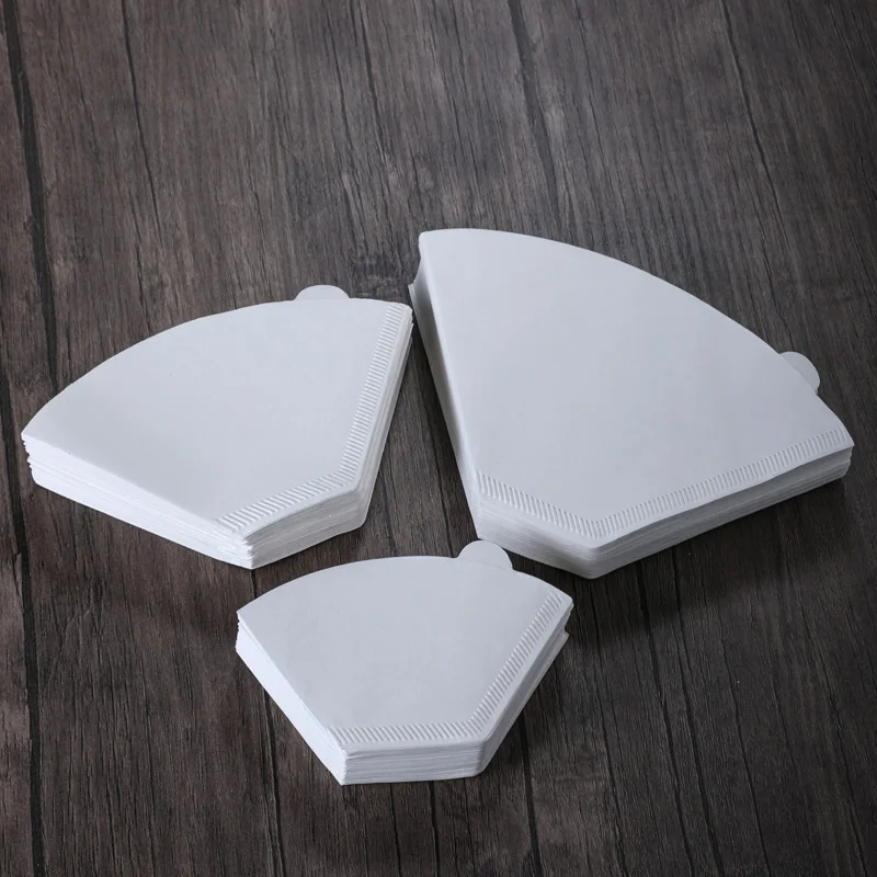 Custom 100 sheets/bag filter cup 02 coffee paper for drip filter cup with raw wood pulp coffee filter paper