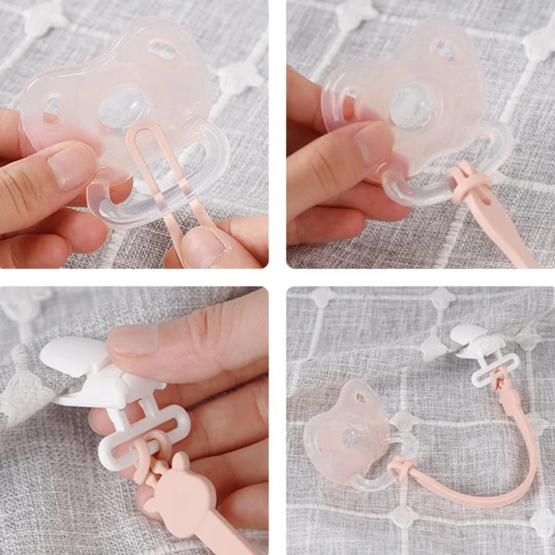 Silicone Pacifier Clips for Baby Boy Girl Universal Pacifier Holder Clips Fits Baby Pacifiers Teether Toys
