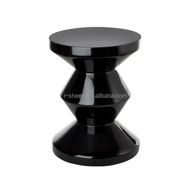 Living Room Furniture Black  Coffee Table firbeglass Round Side Table For Sale