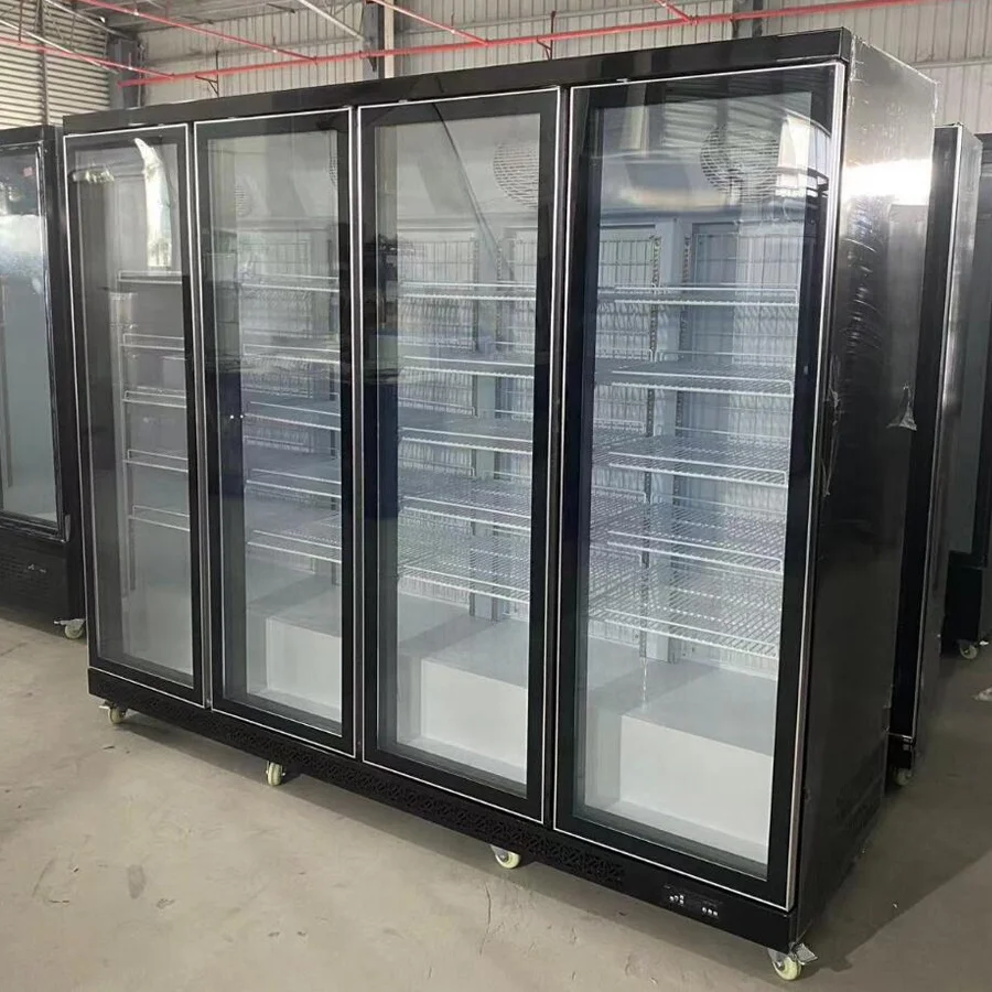 Cheap price big refrigerator standing commercial vertical display freezer for meat