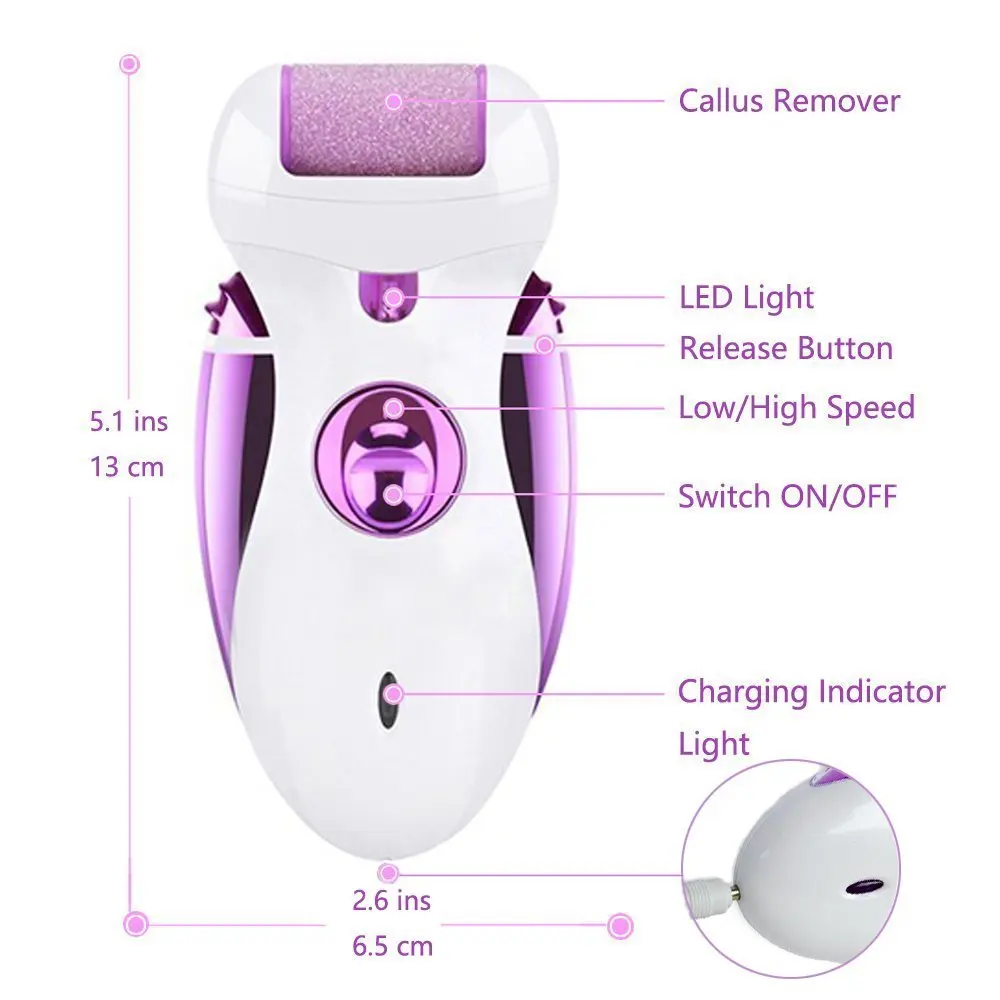 Stainless Steel Epilator Lady Shaver Callus Remover Trimmer Ladies Female Electro Epilation