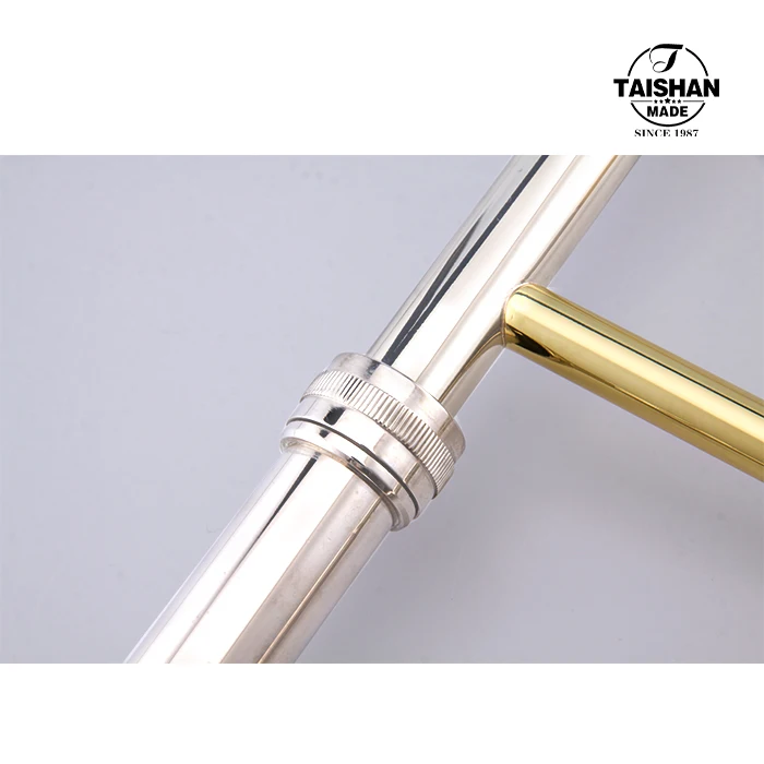 Gold Lacquer Bb Tone Slide Alto Trombone with Yellow Brass Key