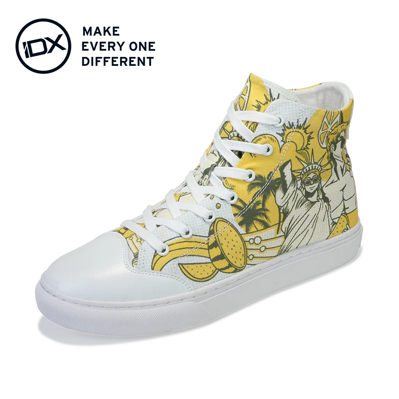 
IDX Hot Sale High Top Flower Printed Casual For women Canvas Shoes Sneakers 