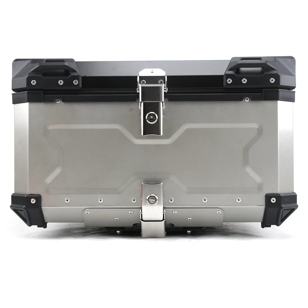 Mosaike Universal Motorcycle 45L Silver Top Box Wholesale Waterproof Rear Helmet Case Black Tail Storage Toolbox