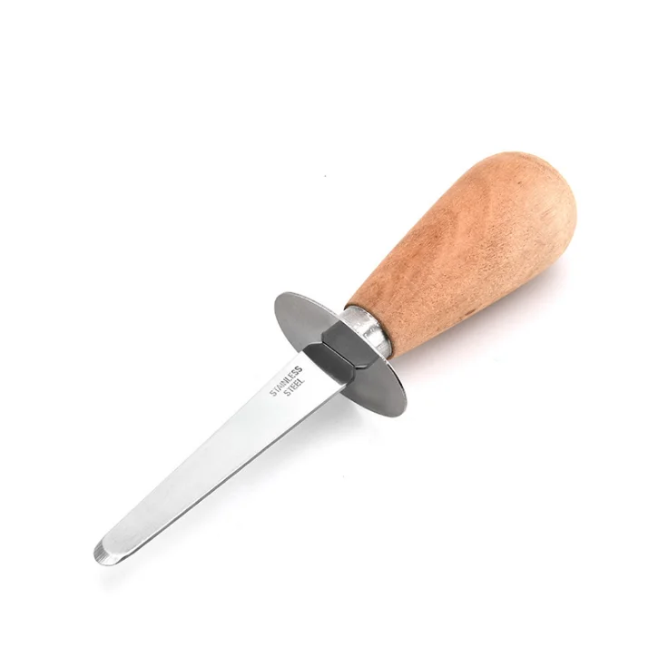 Oyster Clam Shucking Knife Opener With Wooden Handle For Seafood Kitchen Tools