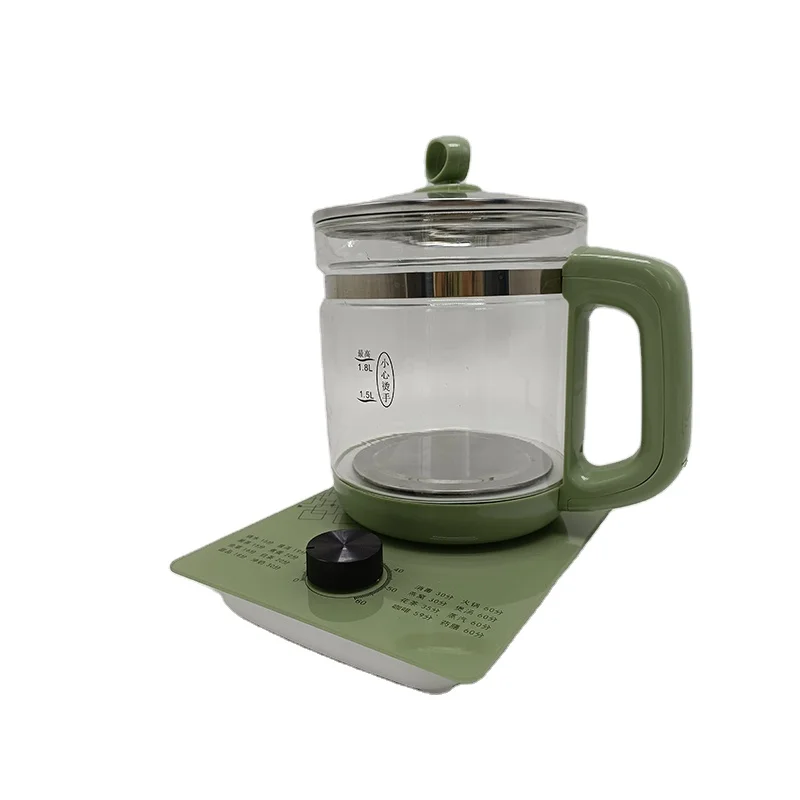 Practical 1.8L large-capacity health pot boiled milk noodle glass household green knob type