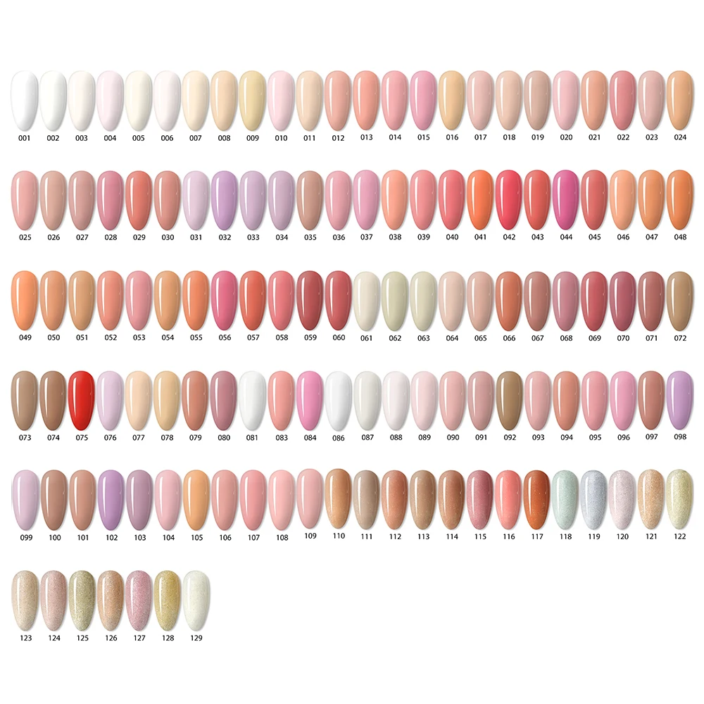 Factory Wholesale 127 Nude Colors Ruber Base Gel Nail Supplies UV Nail Rubber Base Coat