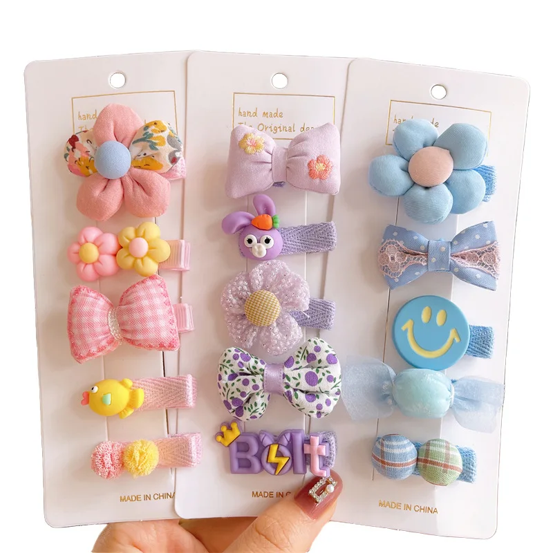 5 PCS Sets Baby Hair grip Headwear Accessories Christmas Party Girls Hair Bows Cute Princess Hair Clips