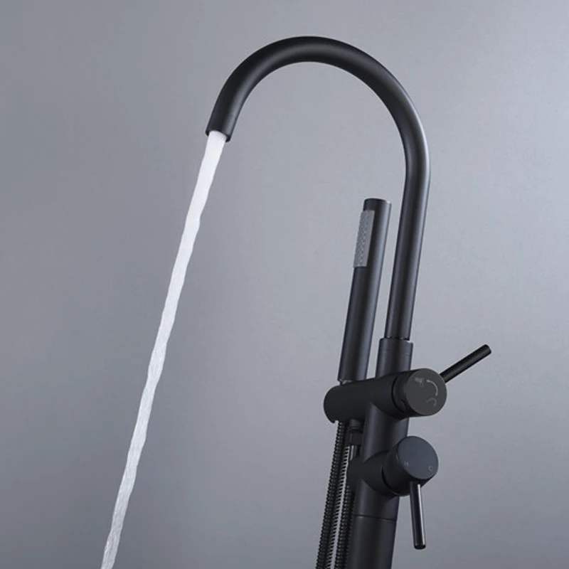 OEM Floor Stand Bathtub Faucet Set Rain Shower tub faucet set Black Bathtub Faucet