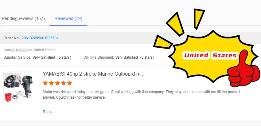 Original YAMABISI 2 stroke 40HP Outboards Motors For Sale