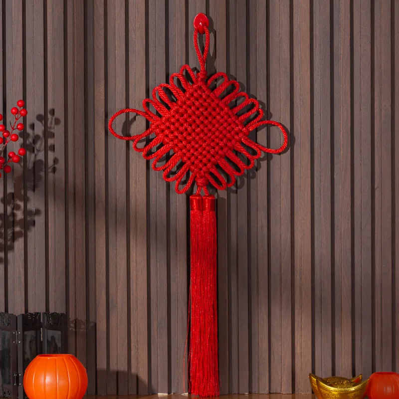 Wholesale 2025 Spring Festival Fu Chinese Knot Hand Woven Peace Knot Indoor Decoration Pendant for Chinese New Year