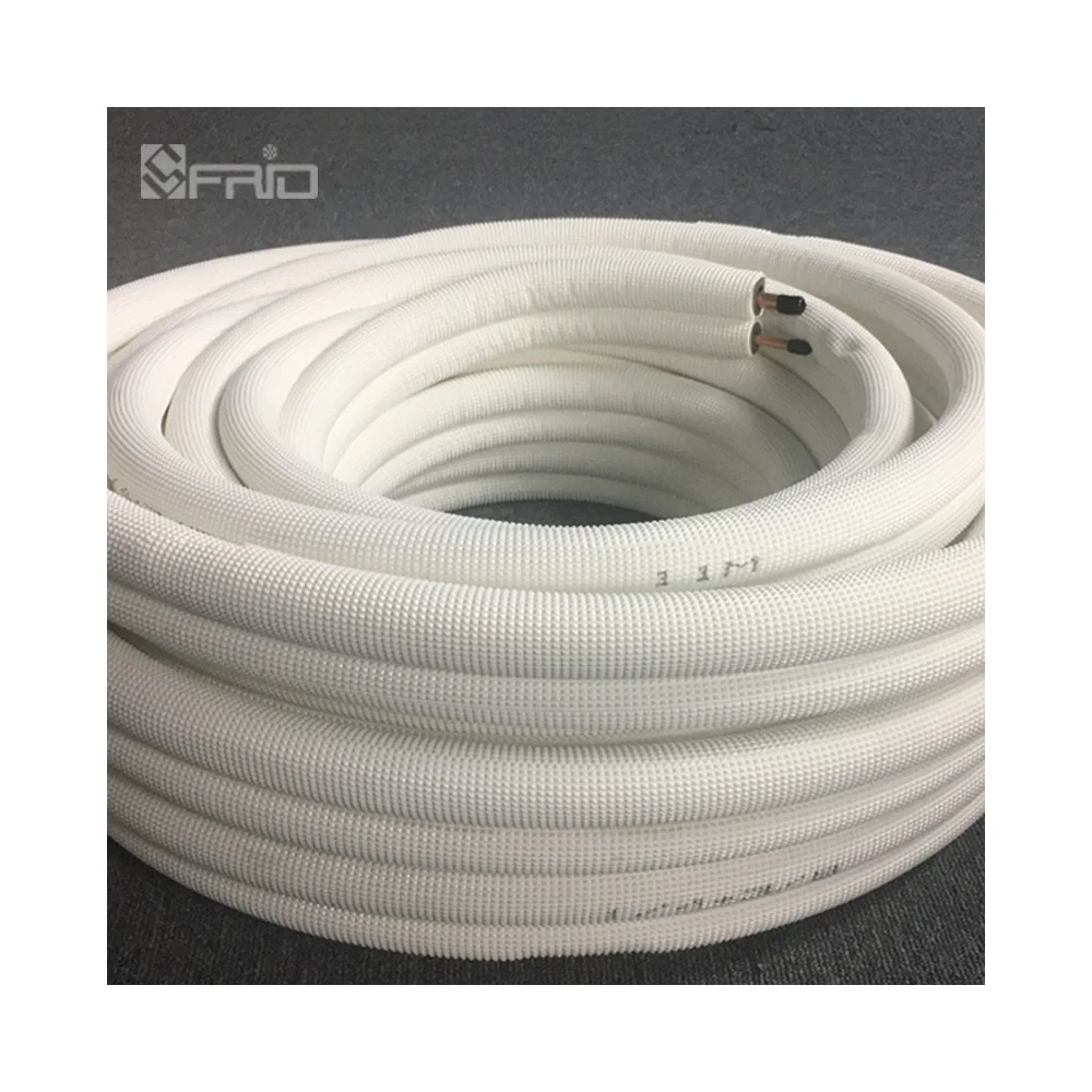 Scottfrio Insulated Copper Pipe 1/4' 3/8' Air Conditioner Pipes Fittings Pair Coil Tube Split Line Wire Set Air Conditioner