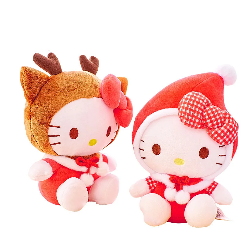 Genuine Sanrio cartoon animation plush doll Christmas elk KT cat toy Kulome plush toy