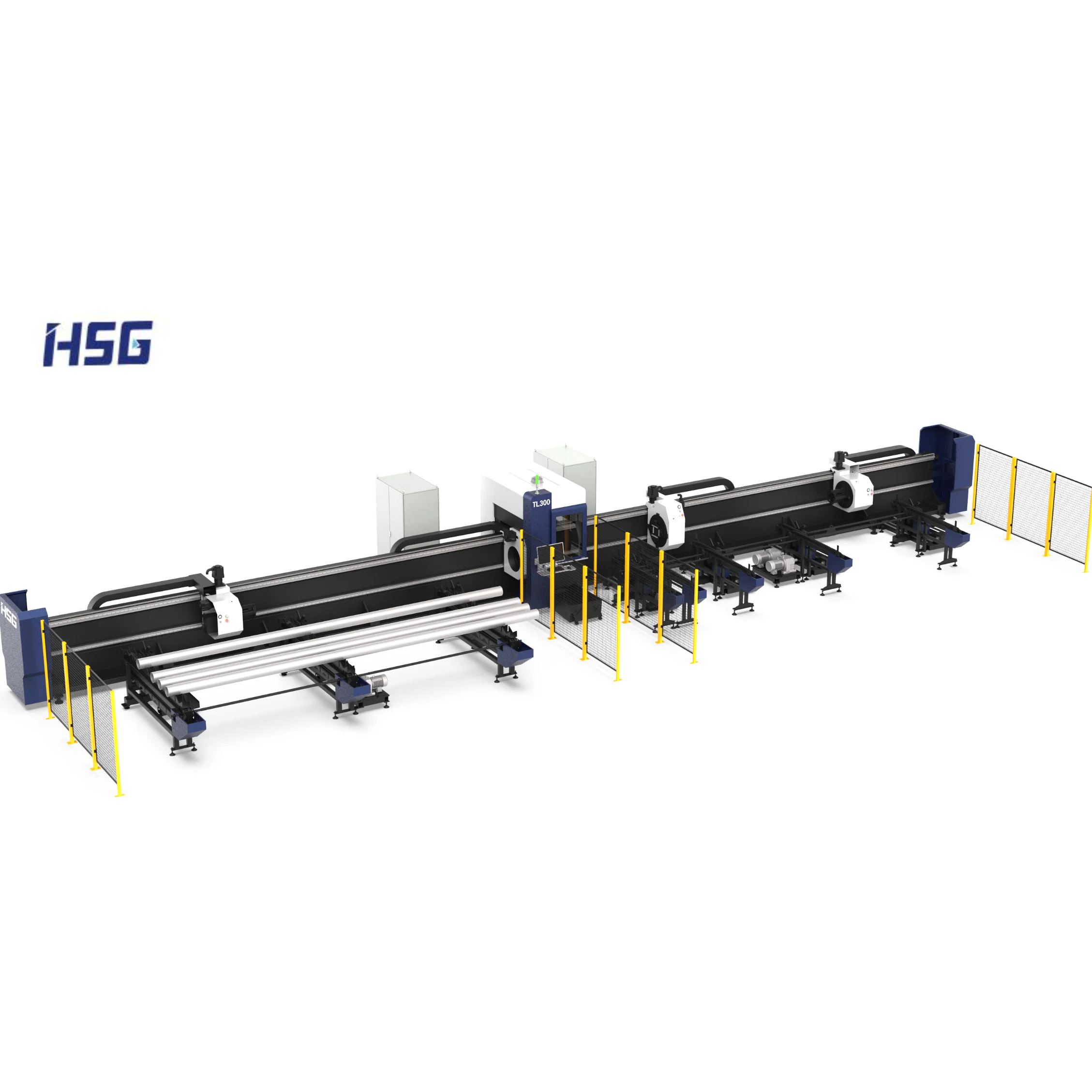 TL350 Architectural Model Laser Cutting Machine HSG Laser Four-chuck Heavy-duty Tube Laser Cutting Machine 4000W