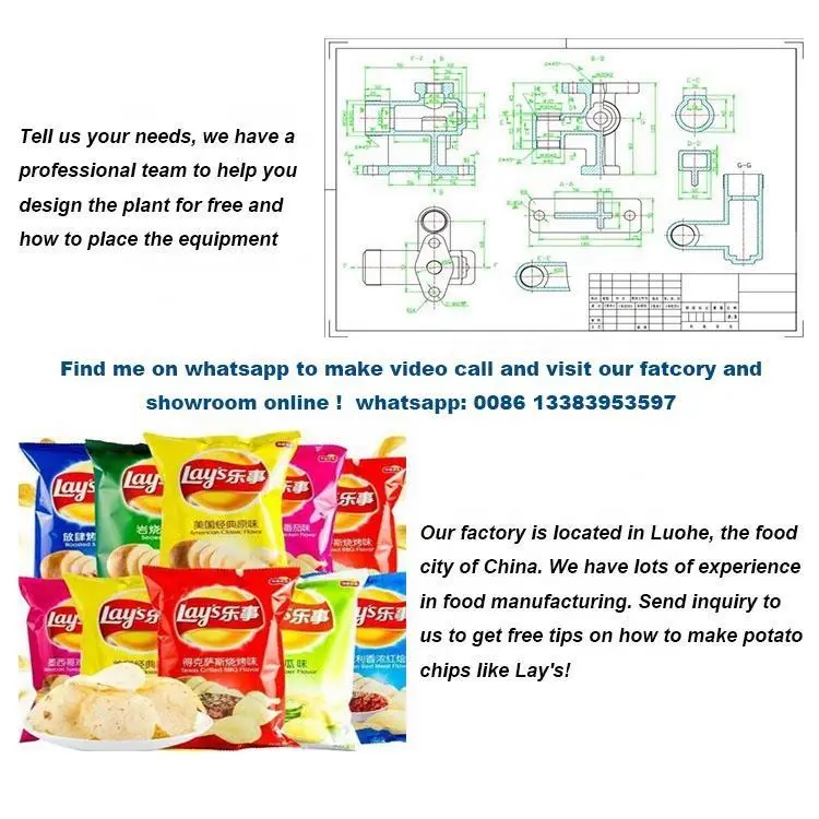Small Scale Semi Automatic Commercial Machinery To Make Potato Chips Making Equipment Price