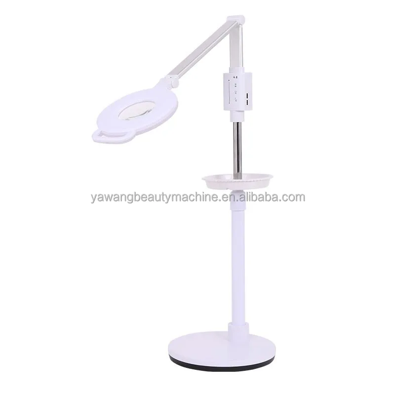 Rechargeable Beauty Salon Skin care Led Light Adjust Height 16X Magnifying Floor Lamp