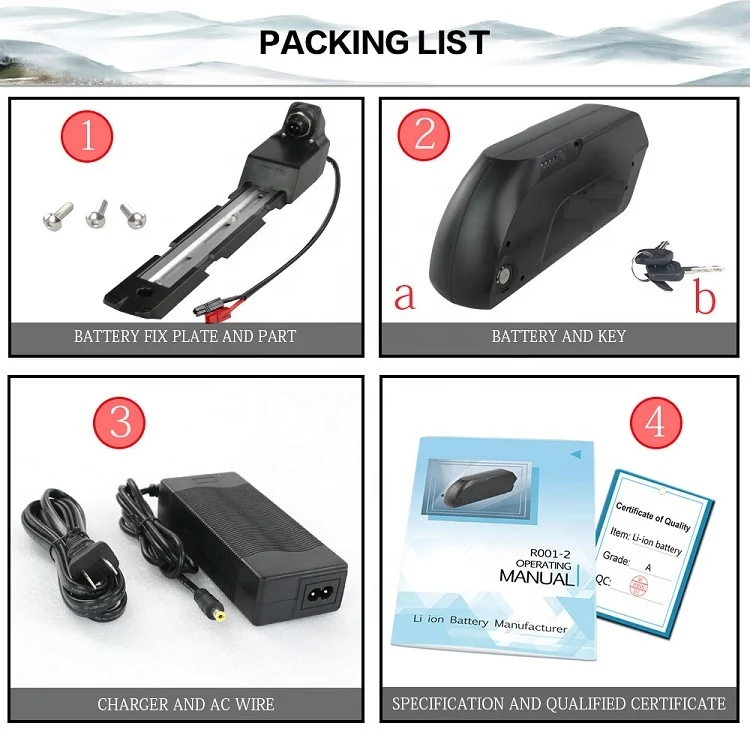 
Down Tube Electric Bike 48V 17.5Ah Killer Whale Shark Lithium Li-ion Battery Pack for 1000w BBSHD Motor Kit 