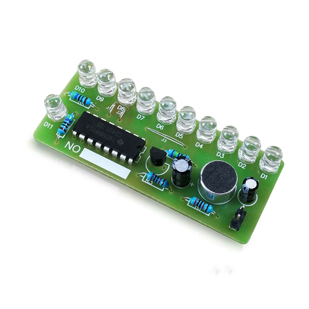 Набор обучающей электроники Taidacent CD4017 светодиодный светильник с голосовой активацией цветной комплект управления светом Обучающий набор для